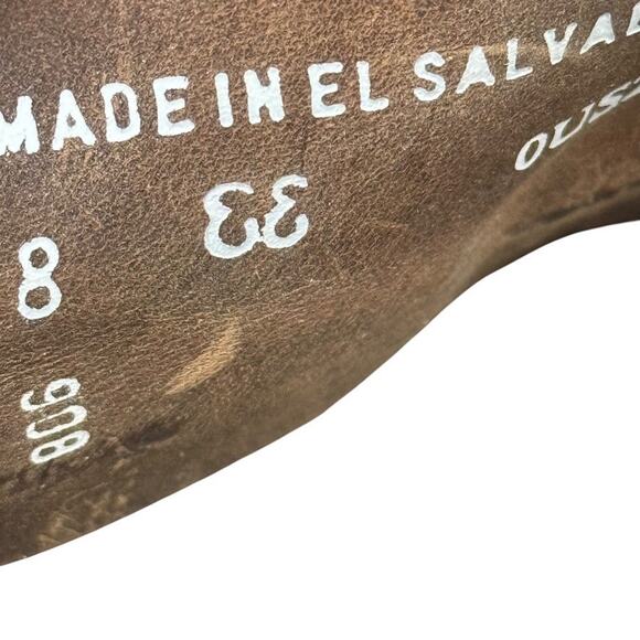 LL Bean Mens Brown Leather Slip On Boat Shoes Loafers Preppy Casual sz 8 EE Wide - Picture 16 of 16